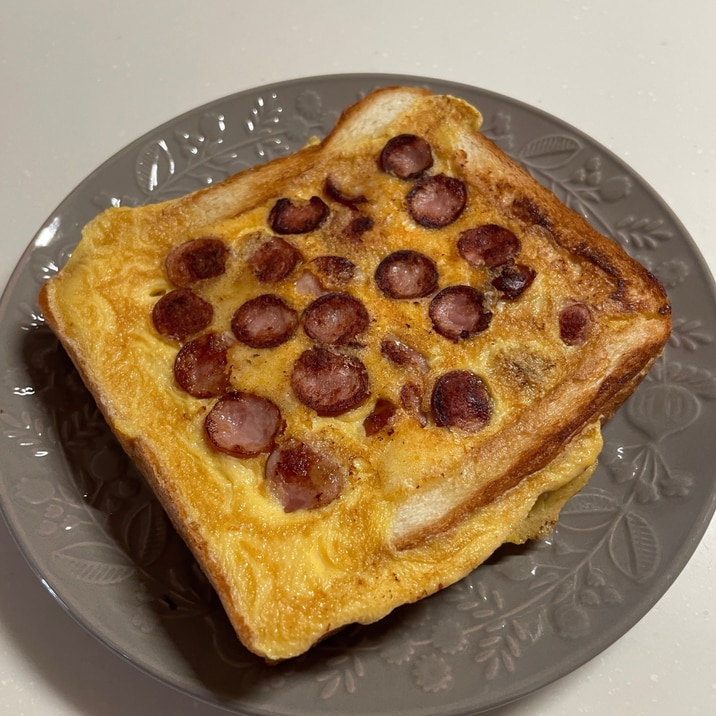 朝食に!ソーセージチーズトースト!